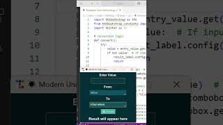 Python Code for Unit Converter | #coding #python #programminglife #programming