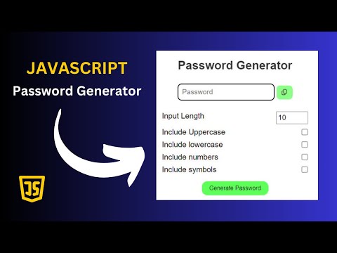 JavaScript Password Generator Project for Beginners - Step-by-Step Tutorial