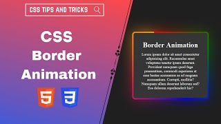 CSS Border Animation | CSS Animation | HTML and CSS