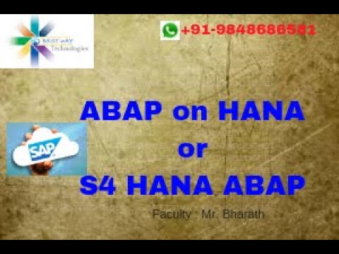SAP ABAP on HANA Online Training in Hyderabad, Bangalore, Chennai, Pune, Mumbai India