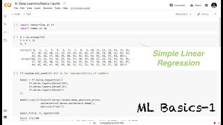 ML Basics-1: Making a Simple Linear Regression Model with TensorFlow and Keras API!