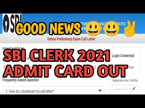 Sbi Clerk 2021 Admit Card Out| Flash News About Sbi Clerk Admit Card 2021🙂|Good News For Students🙂✌️