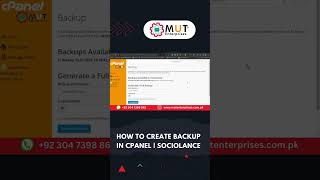 How to Generate a cPanel Backup | cPanel Tutorial | Sociolance | MUT Enterprises #shorts #backup