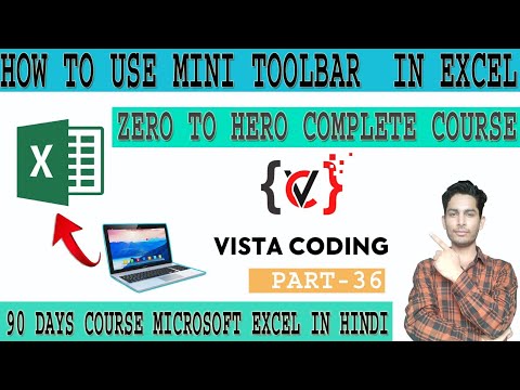 #36 How to use mini toolbar in excel by vista coding