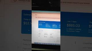 Today so far My clients earning report | Google AdSense loading method 2023 #shorts