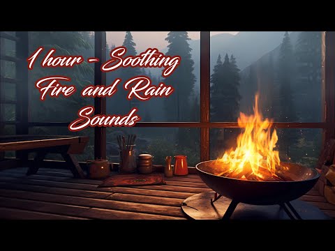 Soothing Rain and Fire Sounds for Meditation - Relaxation - Sleep - 1 Hour