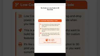No Code vs Low Code #shorts #lowcode #nocode