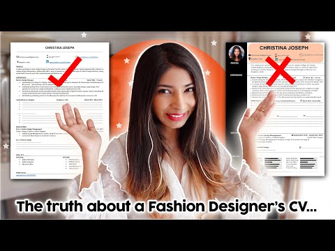 Fashion Designer CV (Free template attached) to get a job in India.