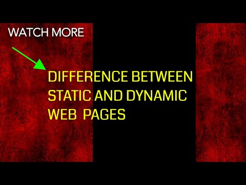 WHAT IS A  WEBPAGE ,WHAT IS STATIC AND DYNAMIC WEB PAGE