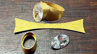 How To Make Gold Ring At Home || Stone Gold Ring Making 😍💍