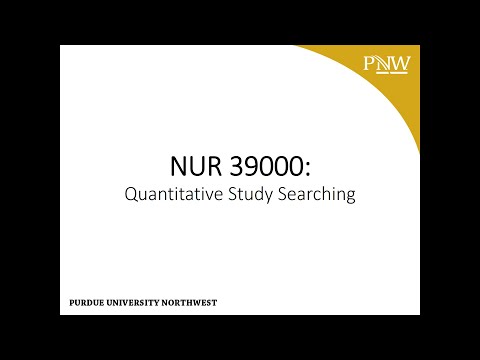 2020 NUR 390 Quantitative Study