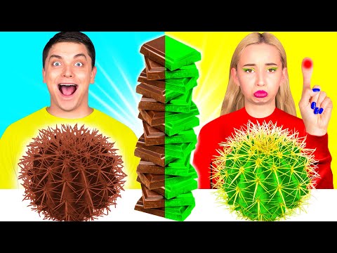 रियल फ़ूड बनाम चॉकलेट फ़ूड चैलेंज Hahanom Top Challenges