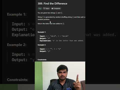 Find the Difference | leetcode 389 | Tamil Explanation | Karthi Stucks At Code