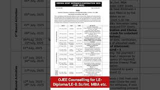OJEE Counselling for Lateral Entry 2025 || OJEE Counselling 2025