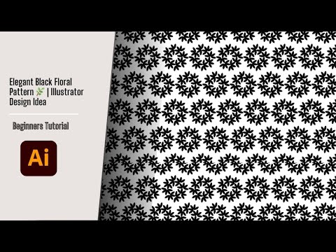 Elegant Black Floral Pattern 🌿 | Adobe Illustrator Design Idea