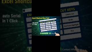 #shorts #viral Auto Serial Numbers in Excel with 1 Click | Free Excel Shortcut Tool #exceltips #vba