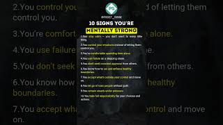 10 Signs You're Mentally Strong #MentalStrength #EmotionalMaturity #SelfGrowth