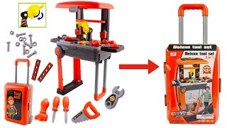 Tool Set Toy ! A Lovely Deluxe Tool Set, 2 in 1 Workbench & Trolley Unboxing & Review ! TOY WORLD