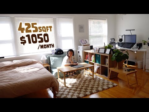 My cozy & productive studio apartment & digital art workspace setup!