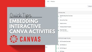 Quick tips: How to embed interactive Canva activities in Canvas