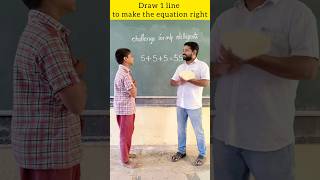 Logical thinking / Draw 1 line to make the equation right. #education #maths #school #youtubeshorts