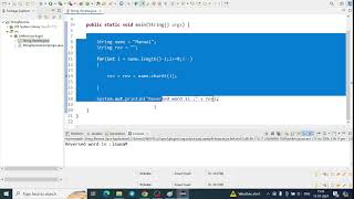 String reverse program java using logic (Tester Interview Explained in detail)