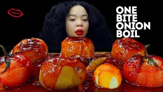 Spicy Onion Boil, Eggs Boil One Bite Challenge |TikTok Viral | Mukbang ASMR | Mmm ASMR