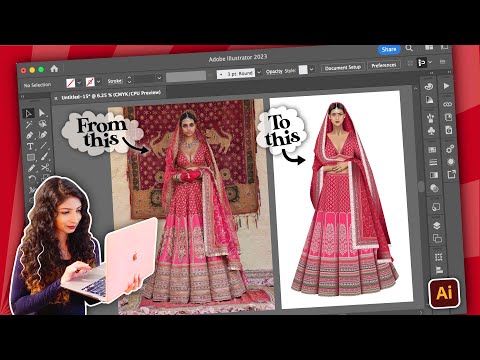 Drawing a Sabyasachi Lehenga on Adobe Illustrator ft. 9 fashion illustration lessons