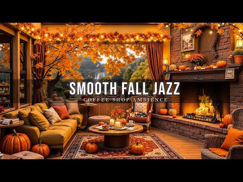 October Fall Morning 🍂 Cozy Coffee Shop & Warm Piano Jazz Instrumental Music for Working, Good Mood