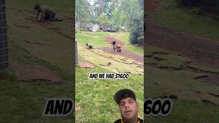 Part 2 sod project #lawnmowingbusiness #lawncare #landscaper #lawnmaintenance #sodinstallation