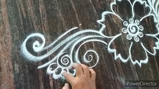Small freehand flowers beautiful rangoli designs #simple freehand daily rangoli designs