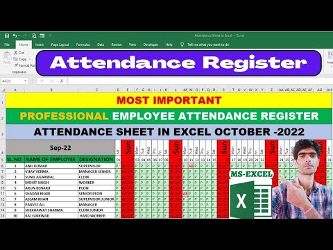 Fully Automated Attendance Sheet in excel | Attendance Sheet in Excel | Attendance Register in Excel