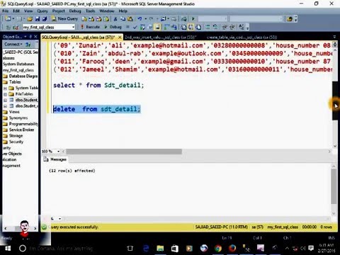 06 | How to select and delete value in table  microsoft SQL server 2012