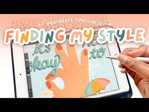 Finding My Art Style 🌧️☔️ Greeting Card Design | Procreate Time-lapse