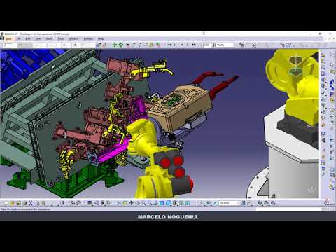 DELMIA V5 - Robô com Weldgun e Gripper Embarcados