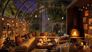 🌧 Heavy Rain at Night Forest - Elegant Jazz  Piano with Rain Sounds For Work and Deep Sleep