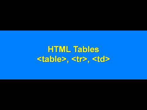 HTML Table Tag