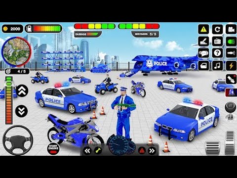 US Police Car Transporter Driving Simulator Police Trailer Truck Driver 3D - Android GamePlay #2