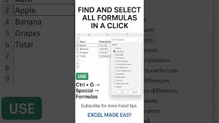 Find All Formulas in Excel in Just One Click!
