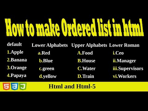 How to Make Ordered List in Html 