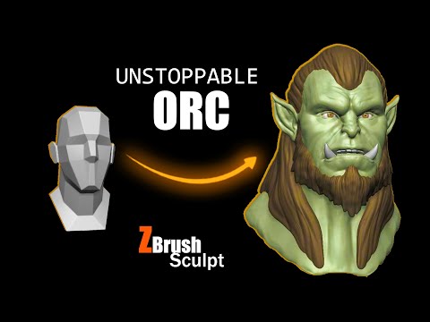 Sculpting a l Orc Warrior (Bust WIP) | ZBrush | Inspired by Warcraft (4K)