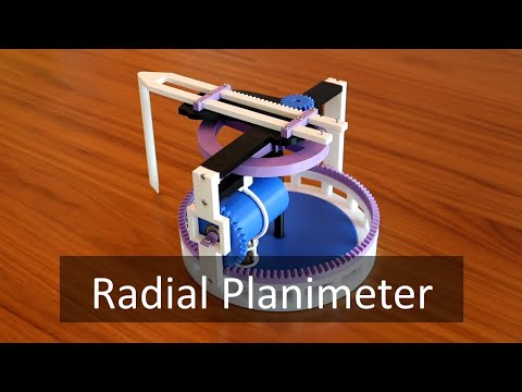 A device that measures the area of any shape: Radial Planimeter