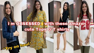 Amazon Ultimate Brand Sale Live🫰Valentine 5 Must Have Stylish T-shirts In Your Wardrobe *Try On Haul