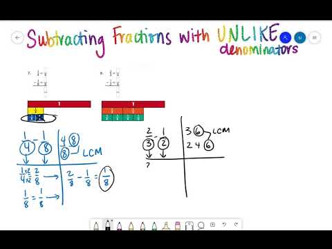 Subtracting Fractions with unlike Denominators
