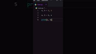 Swap variables without 3rd variable in Python  #coding #python #programminglanguage