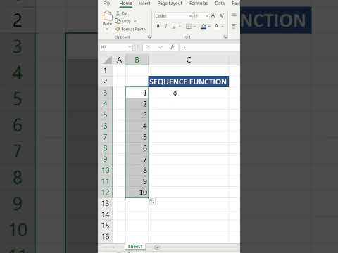 Sequence numbers with SEQUENCE function in Excel #shorts #viral #tutorial #education #excel