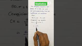 Statistics / Finding Coefficient of variation using SD and Mean / #easy #tutorial