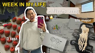 WEEK IN MY LIFE AS A BIO MAJOR (midterms week) 👩🏻‍💻🫀📓