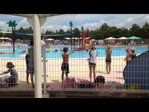 Japanese public swimming pool exercises