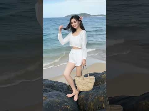 Bộ đồ bơi croptop tay dài phối váy ngắn, trẻ trung, nhẹ nhàng đi biển